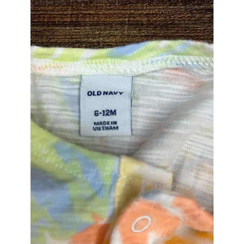 OLD NAVY Girl’s Tie-Dye Printed Sleeveless Henley Romper / Size: 6-12 Months